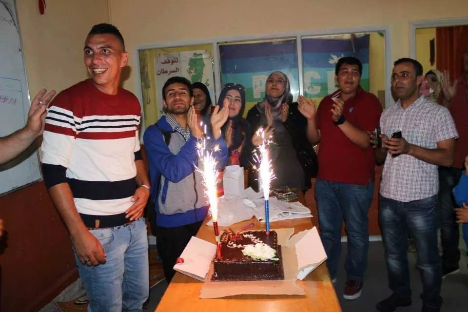 Mahmoud celebrando su 24 cumpleaños