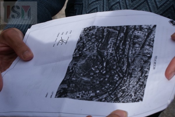 Mapa de zonificación de la zona militar presentada a internacionales durante el desalojo